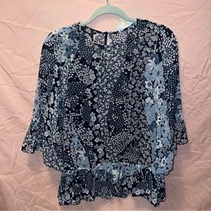 MICHAEL Michael Kors DAISY FLORAL Print RUFFLE Hem TUNIC top